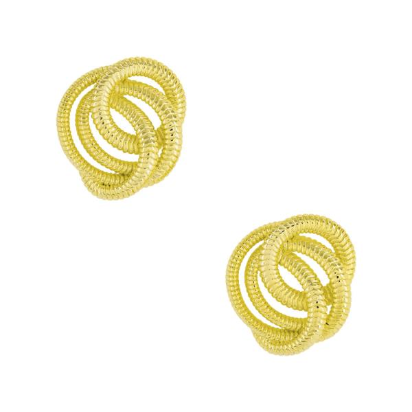 BRASS GOLD PLATED 20MM KNOT EARRING
