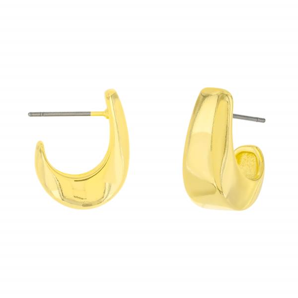 BRASS GOLD PLATED 18MM C EARRING