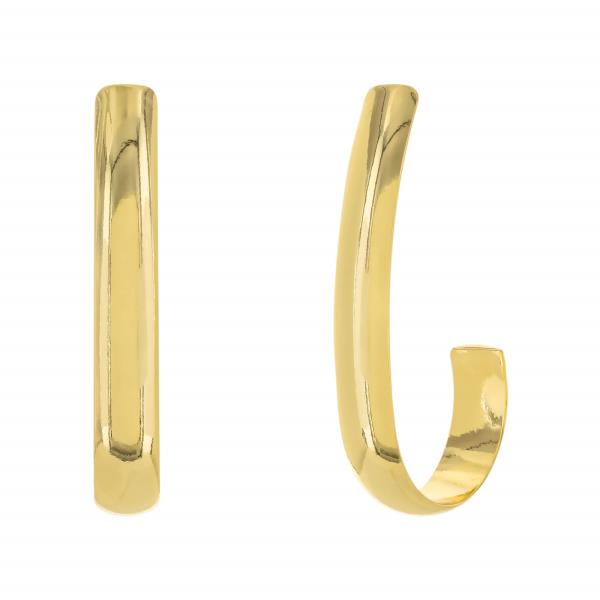 BRASS GOLD PLATED 35MM OVAL C EARRING