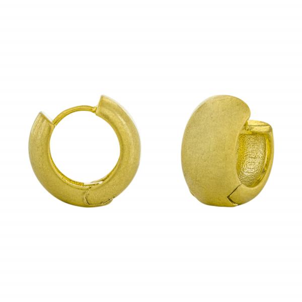 BRASS VINTAGE GOLD PLATED 14MM HUGGIES EARRING