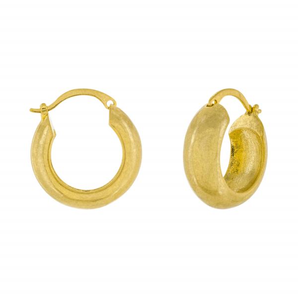BRASS NEW VINTAGE GOLD PLATED HOOP EARRING