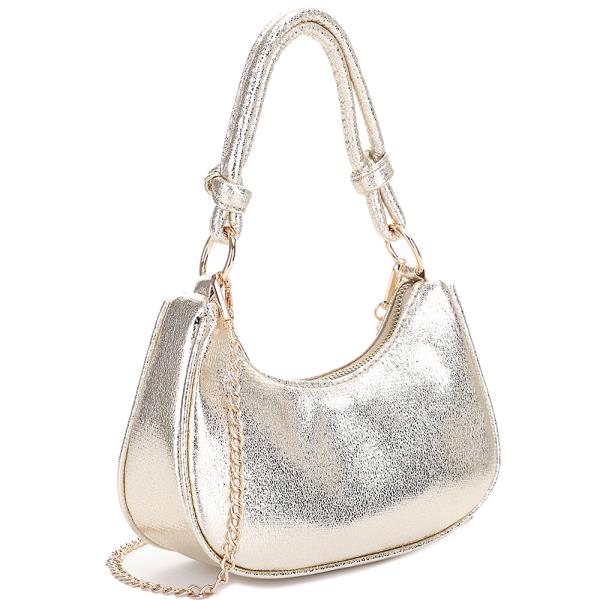 CHIC CURVE ZIPPER SHOULDER CROSSBODY BAG