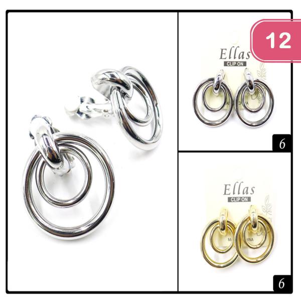DOUBLE LAYER CIRCLE STUD EARRINGS (12 UNITS)
