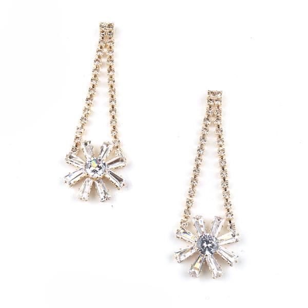 CZ RHINESTONE FLOWER EARRING