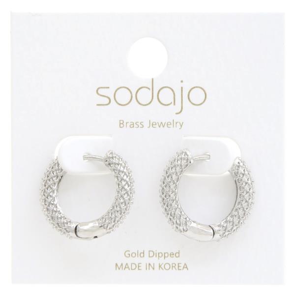 SODAJO TEXTRED HOOP GOLD DIPPED EARRING