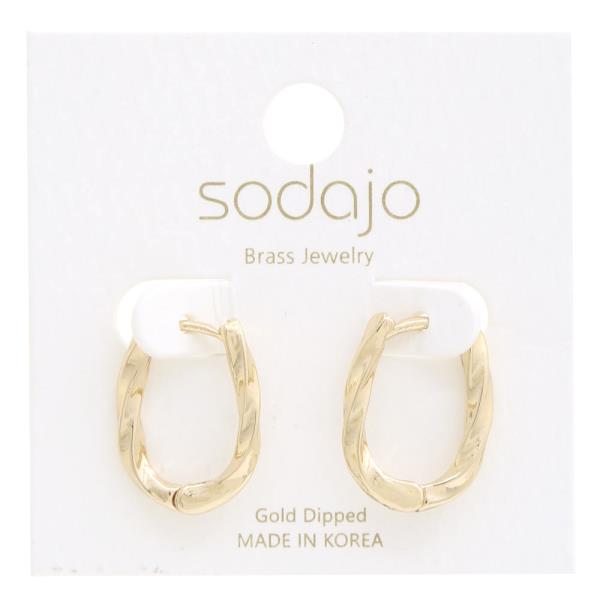SODAJO TWISTED OVAL GOLD DIPPED EARRING