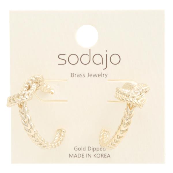 SODAJO KNOT OPEN CIRCLE GOLD DIPPED EARRING