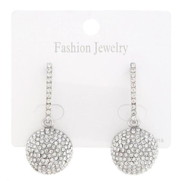 ROUND BAR RHINESTONE EARRING