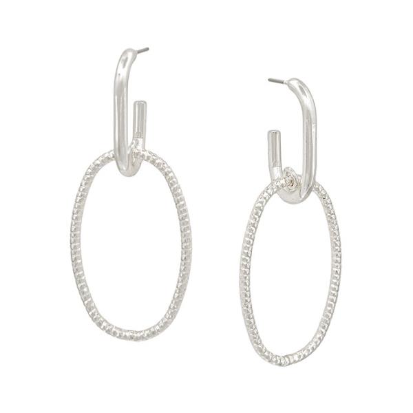 DOUBLE OVAL SHAPED TEXTURED EARRING