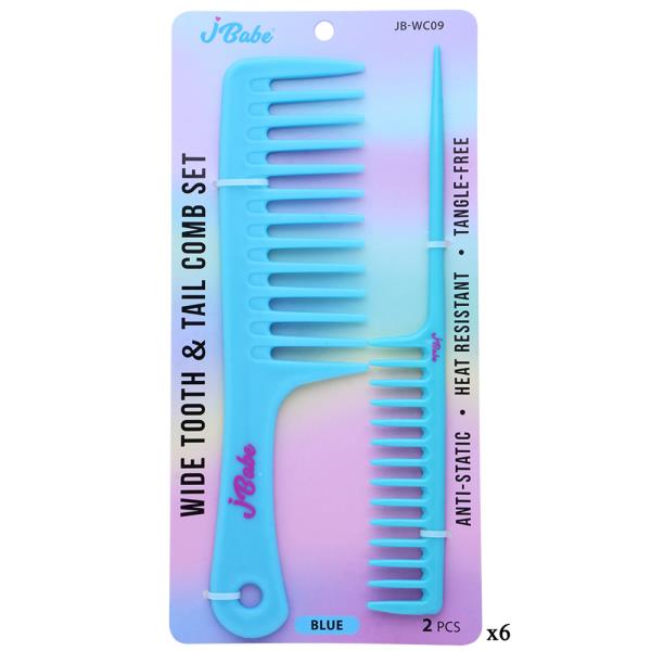 J BABE WIDE TOOTH AND TAIL 2 PC COMB SET (6 UNITS)