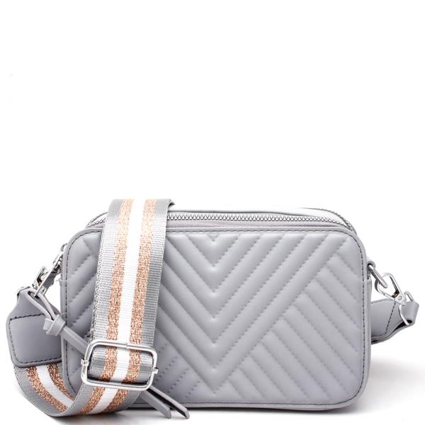 QUILTED FASHION ZIPPER CROSSBODY BAG