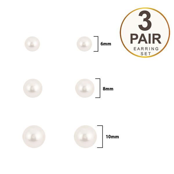 PEARL 3 PAIR EARRING