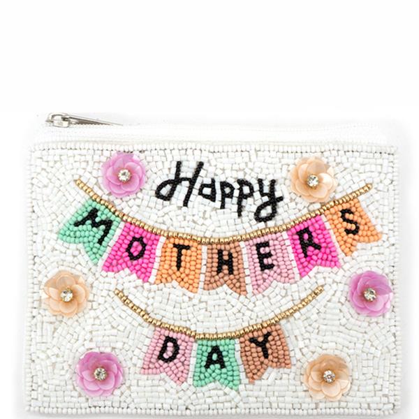 SEED BEAD MOTHERS DAY COIN PURSE BAG