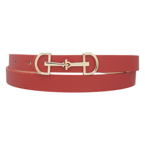 LUX D RING HORSE BIT BUCKLE SKINNY BELT