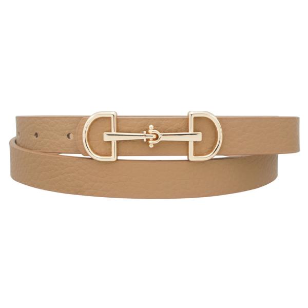 LUX D RING HORSE BIT BUCKLE SKINNY BELT