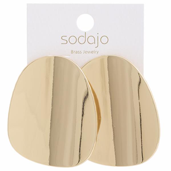 SODAJO BRASS GOLD DIPPED ROUND POST EARRING