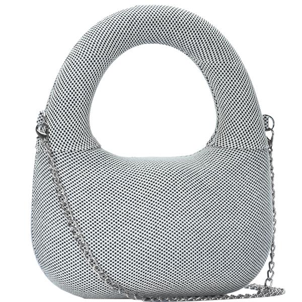 FASHION TEXTURED ROUNDED HANDLE CROSSBODY BAG