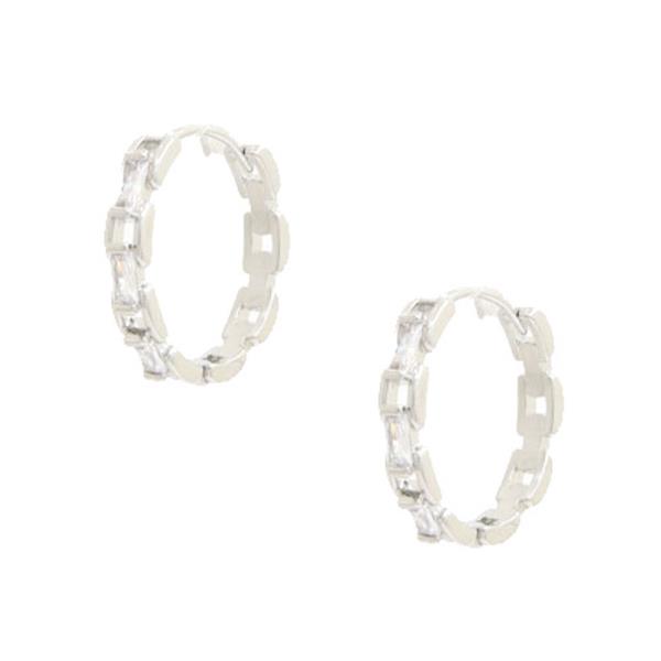 SODAJO CZ SQUARE LINK GOLD DIPPED EARRING