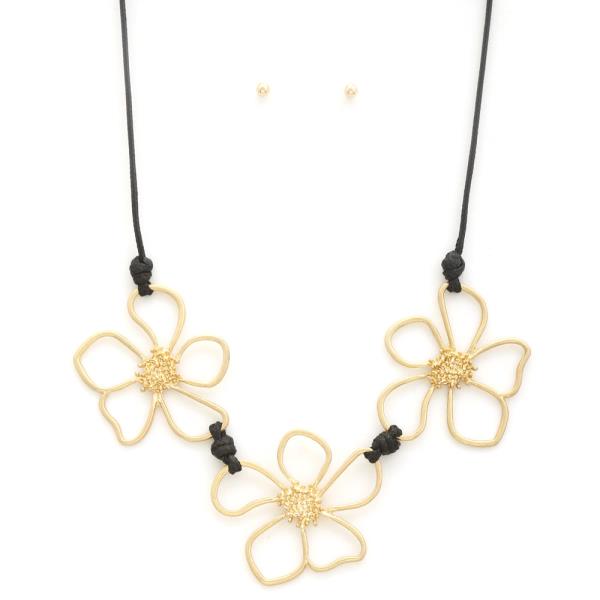 FLOWER LINK CORD NECKLACE