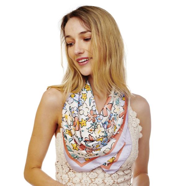 FLORAL PRINTED SILKY SCARF