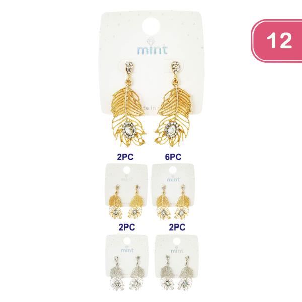 FEATHER EARRING (12 UNITS)