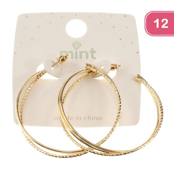 TWO LAYER HOOP EARRING (12 UNITS)