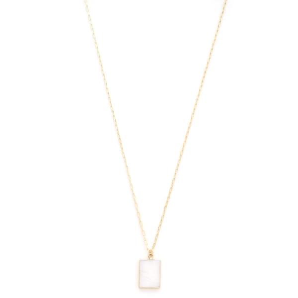 RECTANGLE CHARM DAINTY CHAIN NECKLACE