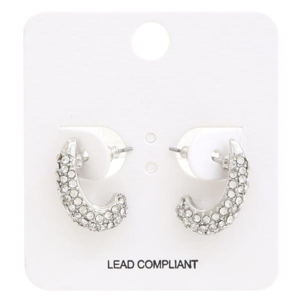 RHINESTONE METAL EARRING