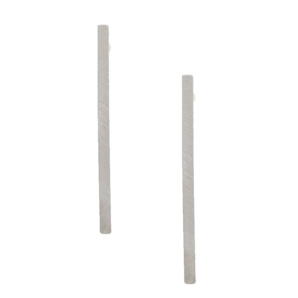 LONG BAR METAL BRUSHED EARRING