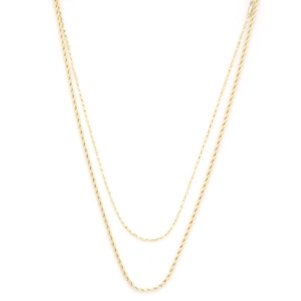 SODAJO ROPE LINK LAYERED GOLD DIPPED NECKLACE