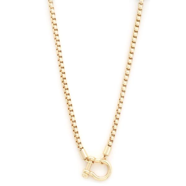 U SHAPE TOGGLE CLASP METAL NECKLACE