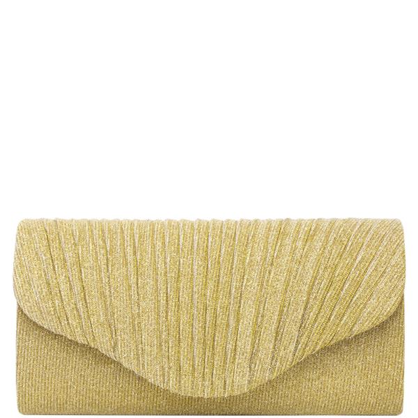 ELEGANT PLEATED FLAP CLUTCH EVENING BAG