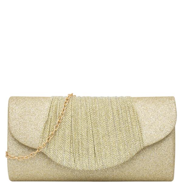 GLITTER TEXTURE CHIC CLUTCH CROSSBODY BAG