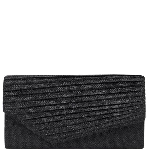 FASHION HORIZONTAL PLEATED FLAP CLUTCH EVENING BAG