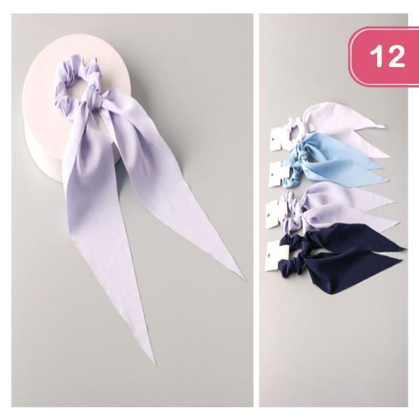 SATIN POINTED TAIL SCRUNCHIE (12 UNITS)