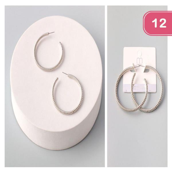 COIL LARGE OPEN HOOP EARRING (12 UNITS)