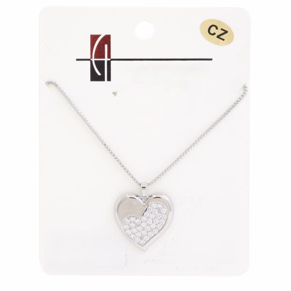 18K GOLD DIPPED CZ HEART PENDANT NECKLACE