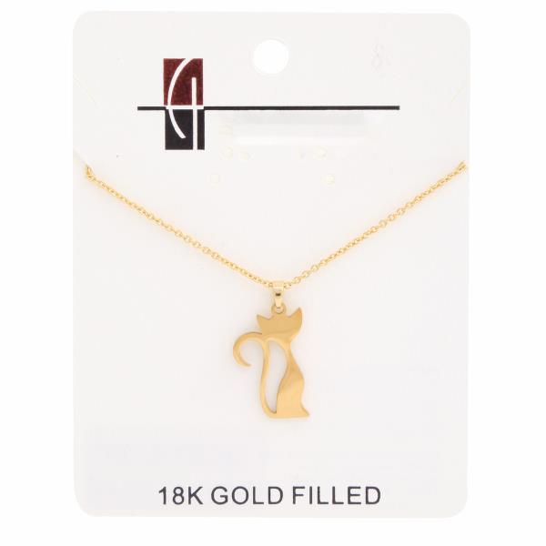 18K GOLD DIPPED CAT PENDANT NECKLACE