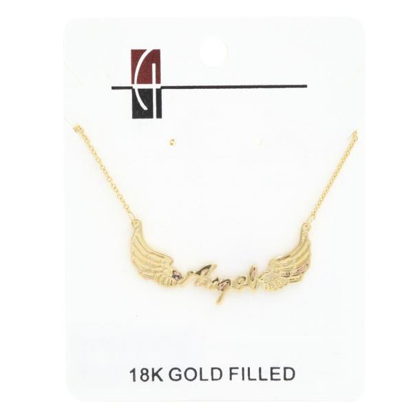 18K GOLD DIPPED ANGEL PENDANT NECKLACE