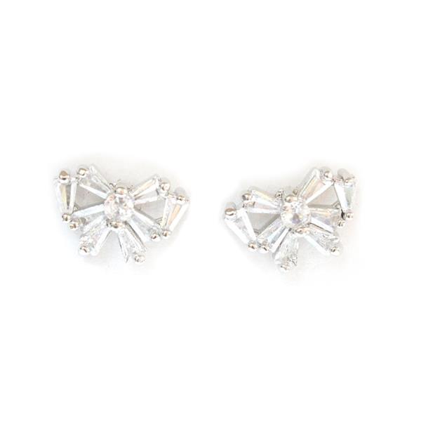 RHINESTONE RIBBON POST EARRING