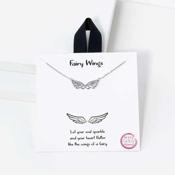 18K GOLD RHODIUM DIPPED FAIRY WINGS NECKLACE