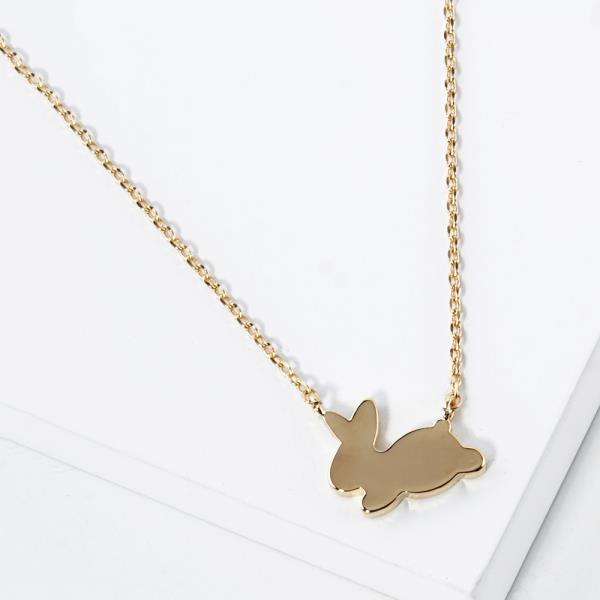 18K GOLD RHODIUM DIPPED BUNNY NECKLACE