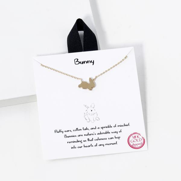 18K GOLD RHODIUM DIPPED BUNNY NECKLACE