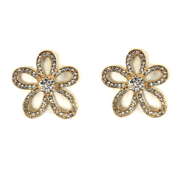 RHINESTONE FLOWER POST EARRING