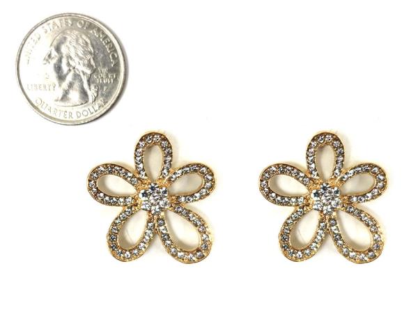 RHINESTONE FLOWER POST EARRING