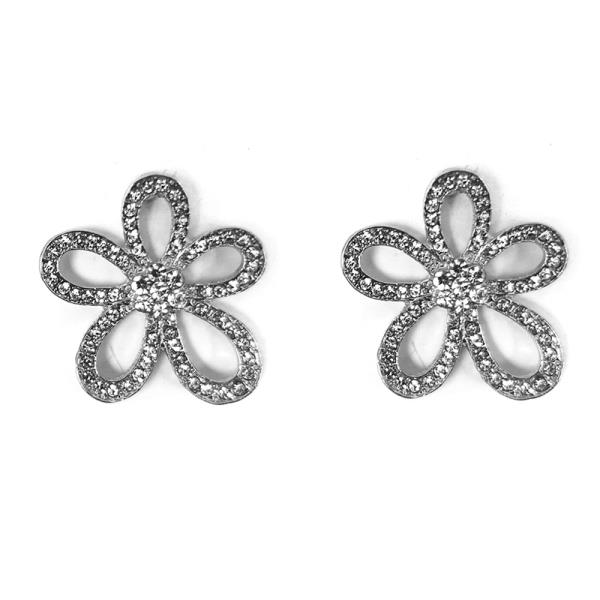 RHINESTONE FLOWER POST EARRING