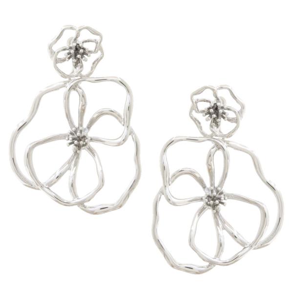 DOUBLE FLOWER METAL EARRING