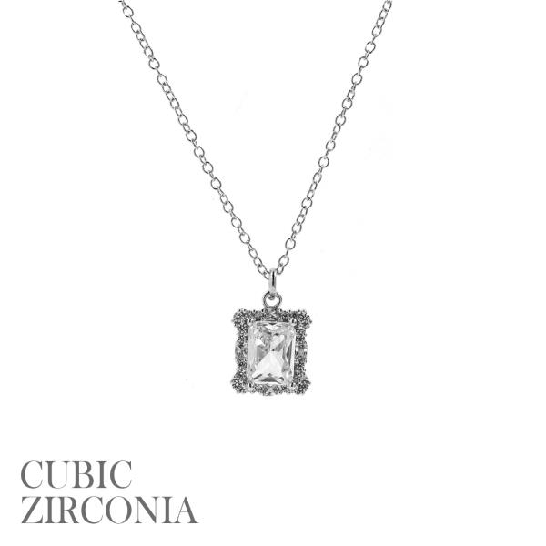 EMERALD CUT CZ NECKLACE