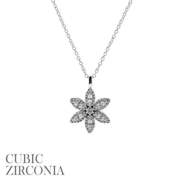 CZ FLOWER NECKLACE