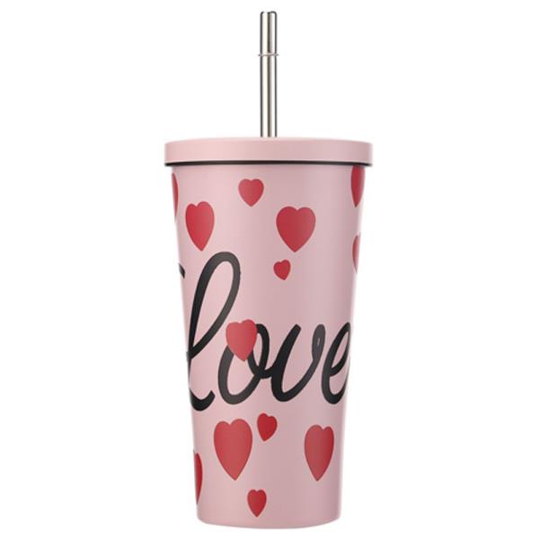 LOVE TUMBLER WITH STRAW